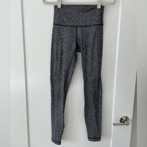 Lululemon Wunder Under Hi-Rise Tight, Heathered Black, Size 6